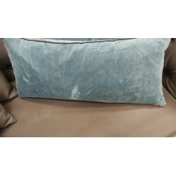 Coussin velours 30x70 cm Bleu avec la mousse intérieur offre