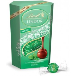 Lindt - Cornet LINDOR - Chocolat au Lait et Menthe - Cœur fondant - Idéal pour Noël, 237g