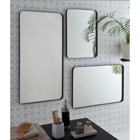 Miroir Steelton argenté cadre noir